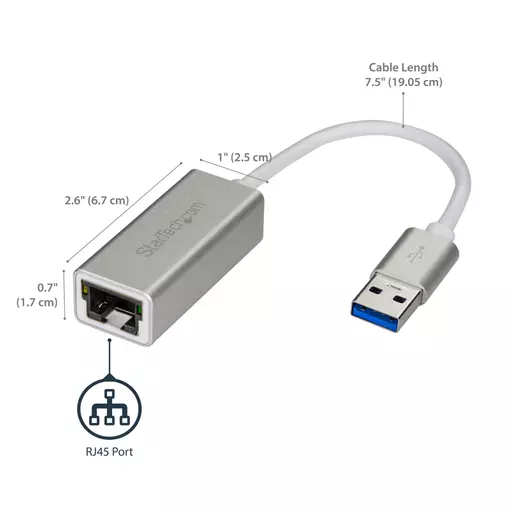 StarTech.com USB 3.0 to Gigabit Network Adapter - Silver