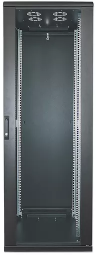 Intellinet Network Cabinet, Free Standing (Standard), 42U, Usable Depth 123 to 573mm/Width 703mm, Black, Flatpack, Max 1500kg, Server Rack, IP20 rated, 19", Steel, Multi-Point Door Lock, One Lock Per Side Panel, Three Year Warranty