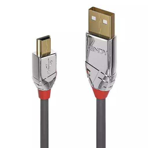 Lindy 3m USB 2.0 Type A to Mini-B Cable, Cromo Line