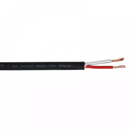 elumen8 TOUR 2 x 2.5mm2 Speaker Cable, 100m Drum Black