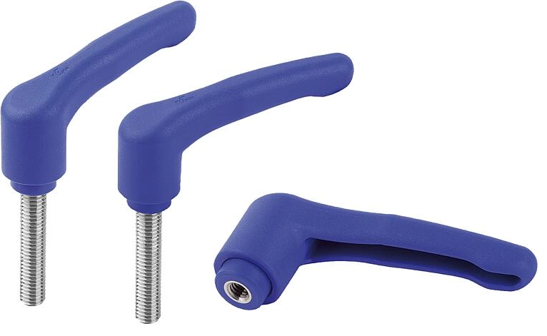 K1743 - Visually Detectable Clamp Levers With Reinforced Plastic Handle And Stainless Steel Thread M6-M8
