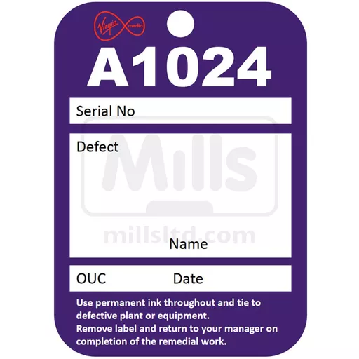 VM Defective Pole Label A1024