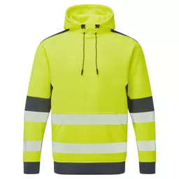 SYS702-YN-System-Hi-Vis-Eco-Yellow-Navy-Hoodie-Front straight on With Segmented Tape.png