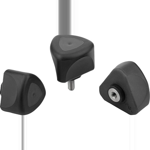 K0980 - Erongomic Soft Touch Triangular Grips Parts In Steel & Stainless Steel M8-M10