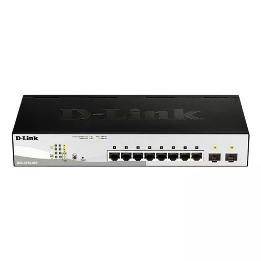 D-Link DGS-1210-08P network switch Managed L2/L3 Gigabit Ethernet (10/100/1000) Power over Ethernet (PoE) Black