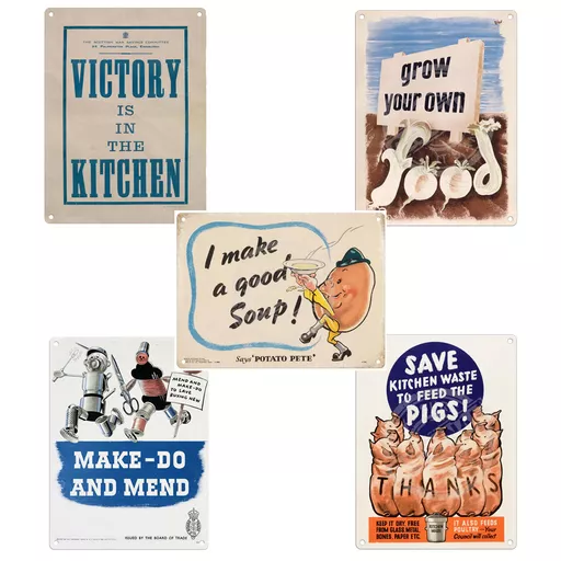 Rationing Metal Sign Set of 5