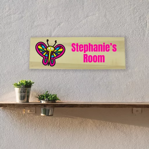 Butterfly Bedroom Wooden Sign