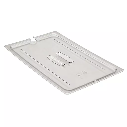 1/1 CLEAR GN NOTCHED COVER W/ HANDLE POLYCARBONATE CAMBRO