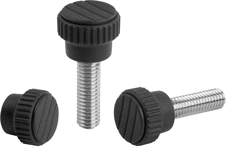 K0110 - Metal Detectable Plastic Knurled Knobs in Size M3-M6