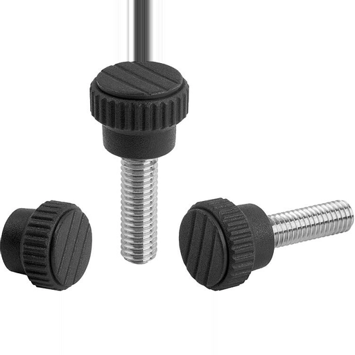 K0110 - Metal Detectable Plastic Knurled Knobs in Size M3-M6
