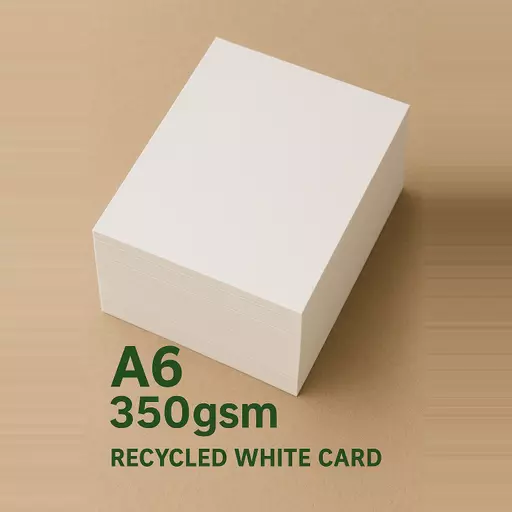 350gsm Smooth White A6 Recycled Card