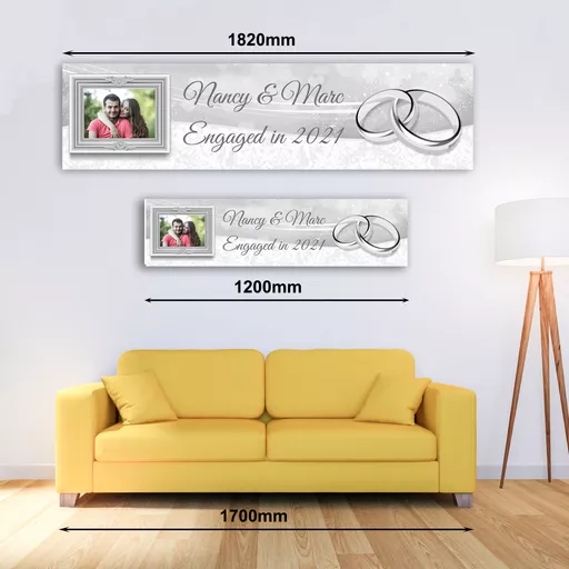 Personalised Banner -  Engagement or Wedding Banner with Photo