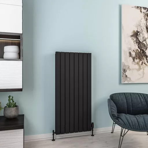 Hadleigh 1200 x 555 Aluminium Radiator Matt Black