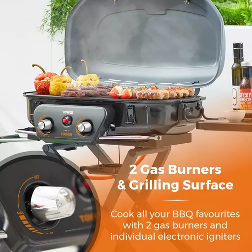 Tourer Two Burner Portable Gas BBQ