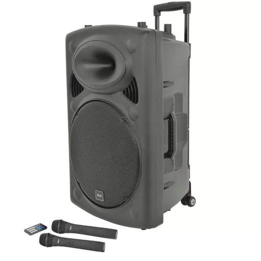 QTX QR15PA Portable PA speaker with TWS + UHF Microphones