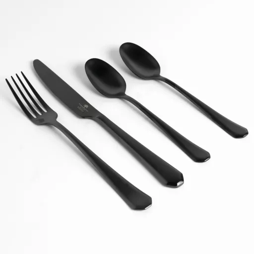 16 Piece Cutlery Set Black
