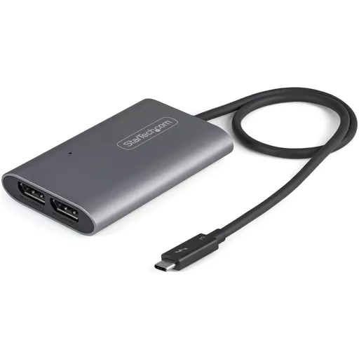 StarTech.com Thunderbolt 3 to Dual DisplayPort Adapter DP 1.4 - Dual 4K 60Hz or Single 8K/5K Thunderbolt 3 to DP Adapter - TB3 to 2x DisplayPort Monitor Video Display Adapter - Mac/Windows