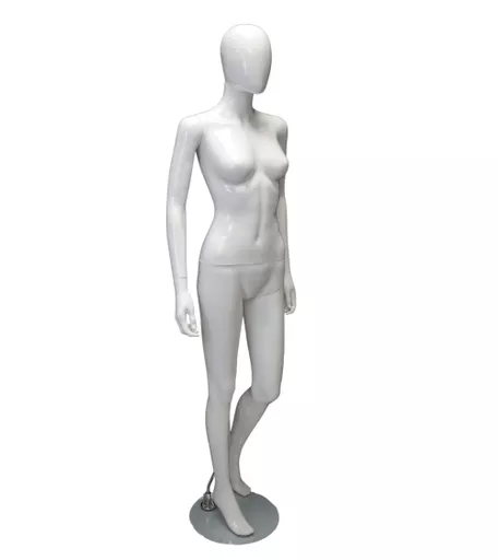 Capri Range - Female Gloss White Faceless Mannequin Bent Leg