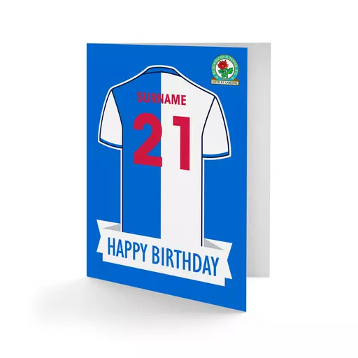 Blackburn Rovers FC Shirt Birthday Card