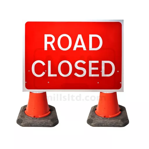 Mills Road Closed Cone Sign - 1050 x 750mm