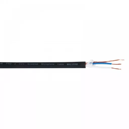 elumen8 PRO Screened 2 Core Mic Cable, 100m Drum Black