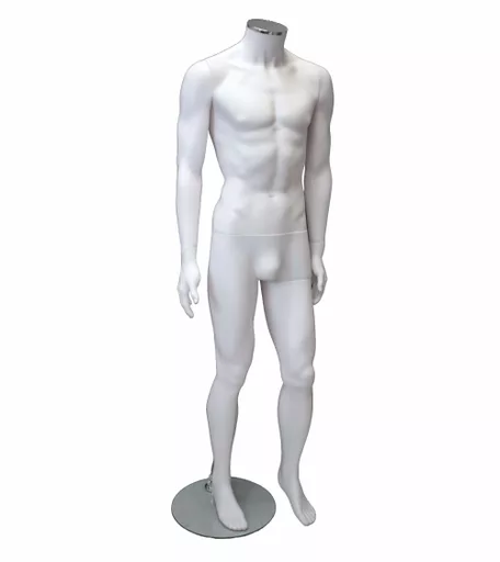 Capri Range - Matt White Headless Male Mannequin Leg forward