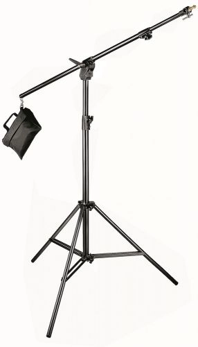 Combi Boom Stand Black Aluminium with Sandbag