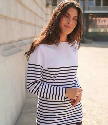 Front Row Unisex Long Sleeve Breton Striped T-Shirt