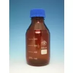 Bottle, Reagent Bottle, Amber, Blue Screw Cap, 250ml, Borosilicate Glass 3.3