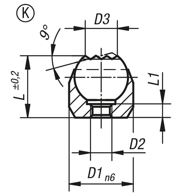 Self-Sligning Pad. Form K. M4 Thread. 18mm Diameter. Carbon Steel.