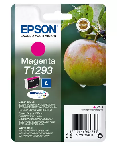 Epson C13T12934012/T1293 Ink cartridge magenta, 330 pages ISO/IEC 19752 7ml for Epson Stylus BX 320/SX 235 W/SX 420/SX 525/WF 3500