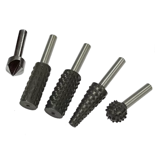 FAITHFULL Set of 4 Rotary Rasps Plus Countersink - 5 Piece Set