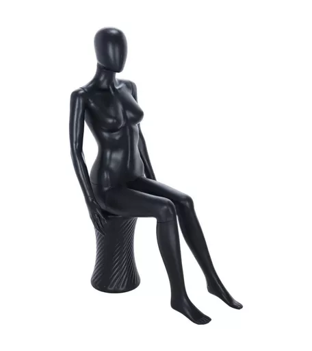Black Female Faceless Mannequin - Seated