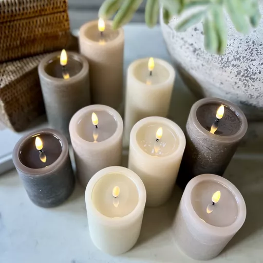 Unique Rustic LED Pillar Candle - Mouse - 8cm width - 3 sizes available.