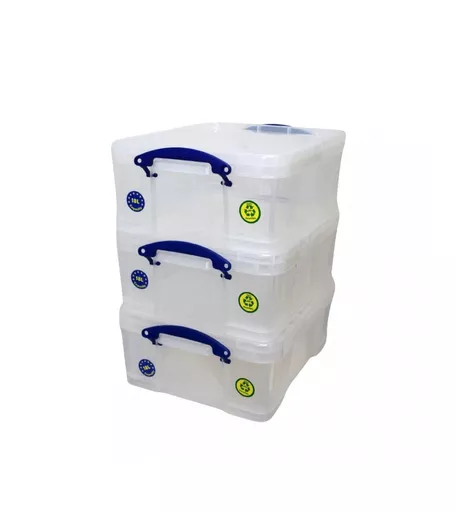 Pack of 3 - 18L Storage Box With Secure Lid