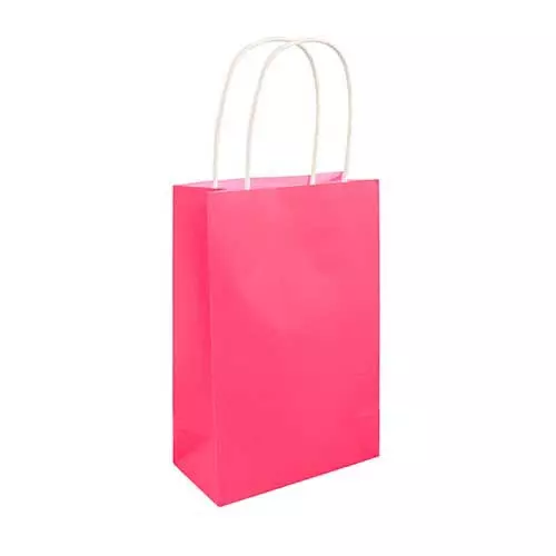 Neon Pink Paper Party Bag - Pack of 48