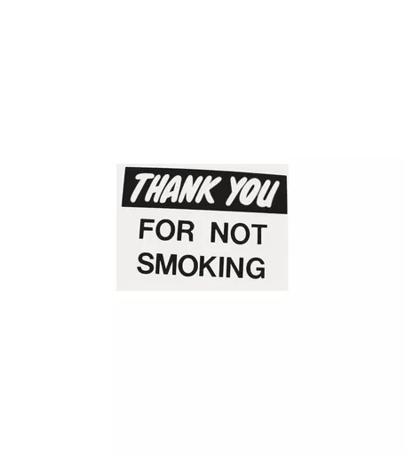 'Thank You For Not Smoking' Card - 250mm x 200mm