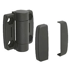 K0440 Hinges In Plastic With Adjustable Friction Catch & Covers