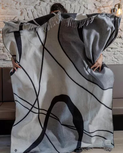 Abstract Stripe Throw, Grey