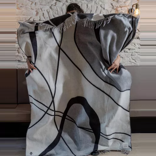 Abstract Stripe Throw, Grey