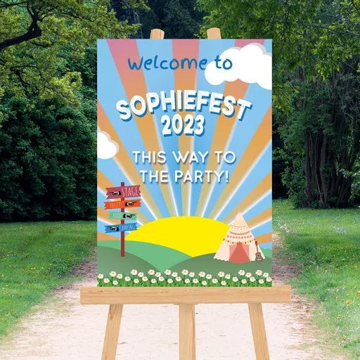 Personalised Camp Festival Welcome Sign
