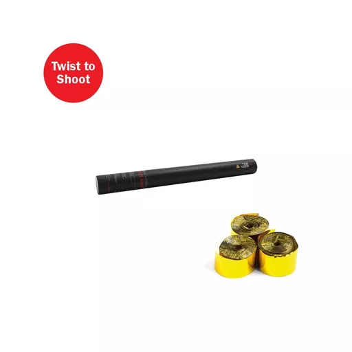 Equinox Handheld Confetti Streamer Cannon 50cm Gold Metallic