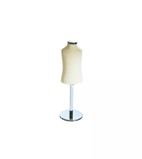 1 Year New Born Child Tailors Dummy with Chrome Disc Base - Natural
