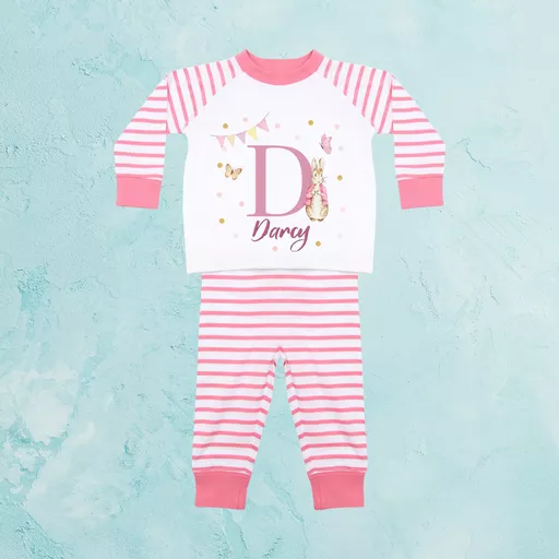 Personalised Pink Peter Rabbit Style Pyjamas