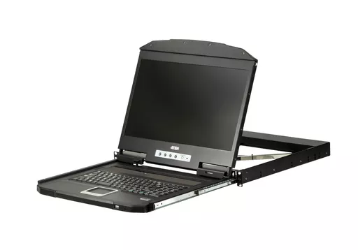 ATEN 1U Short Depth USB VGA Single Rail LCD