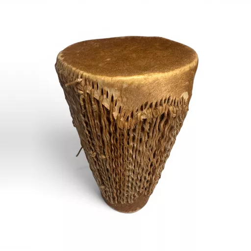 Vintage Handcrafted East African Cowhide Tribal Drum