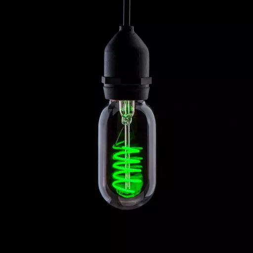 Prolite 4W LED T45 Funky Spiral Lamp ES Green