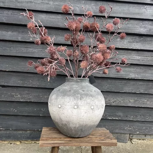 *Aged Stone Vase, Avery, Antique Grey