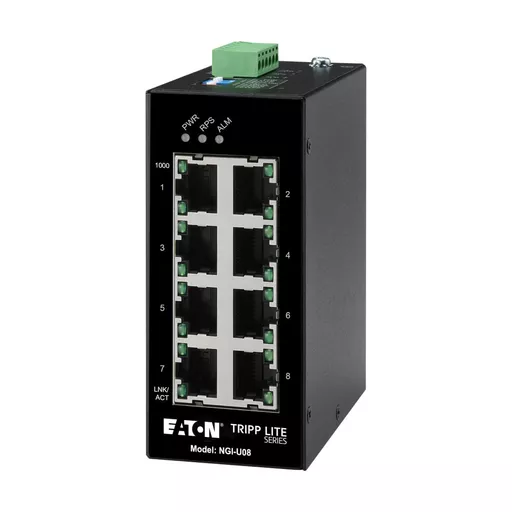 Tripp Lite NGI-U08 8-Port Unmanaged Industrial Gigabit Ethernet Switch - 10/100/1000 Mbps, DIN Mount
