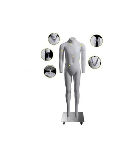 Child Matt White Ghost Headless Youth Mannequin with V-Neck